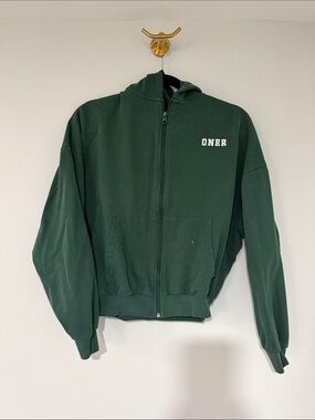 Oner Active Dark Green Full-Zip Hoodie Sweater